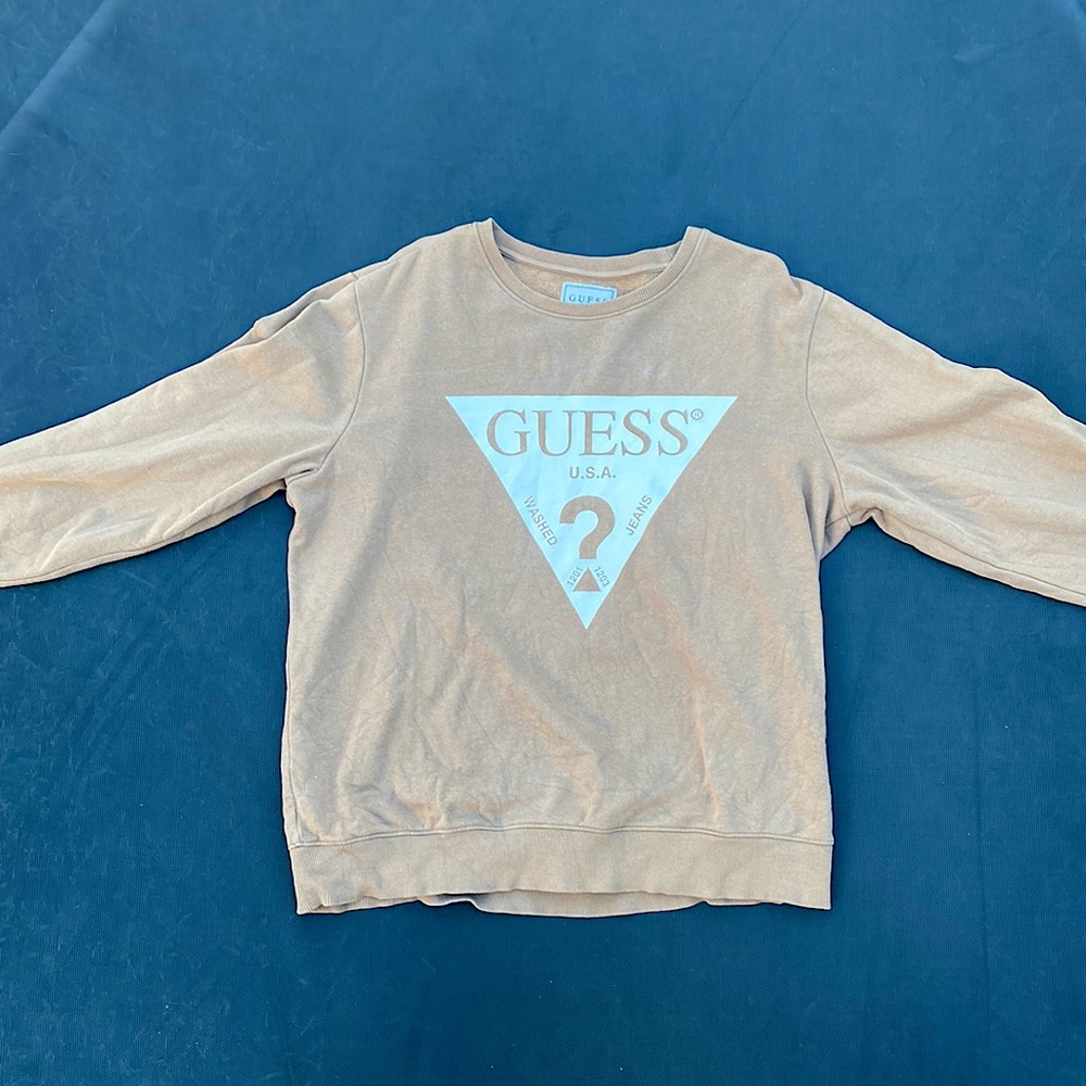 Men’s Brown Cream Vintage Guess L.A Sweatshirt SZ/L